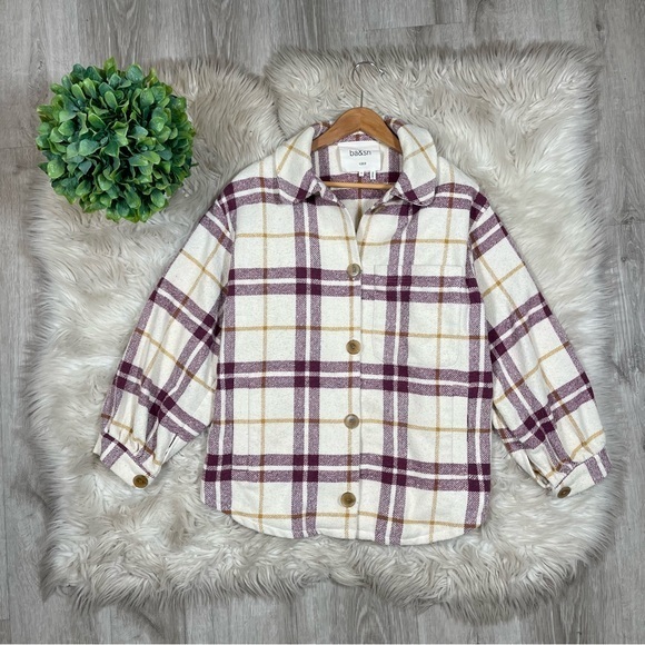 BA&SH Qetsia Topshirt Lady Jacket Womens Size Small‎ Plaid Collared Overshirt - Picture 4 of 9